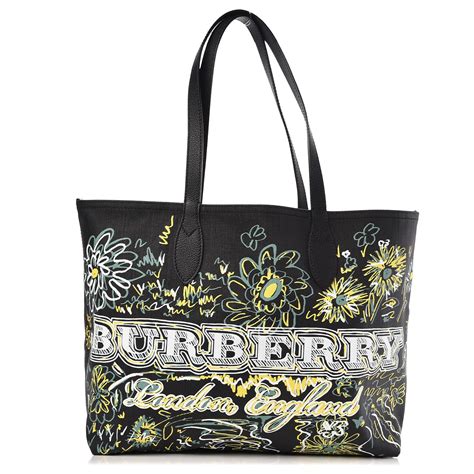 burberry doodle tote|BURBERRY Coated Canvas Medium Reversible Doodle Tote .